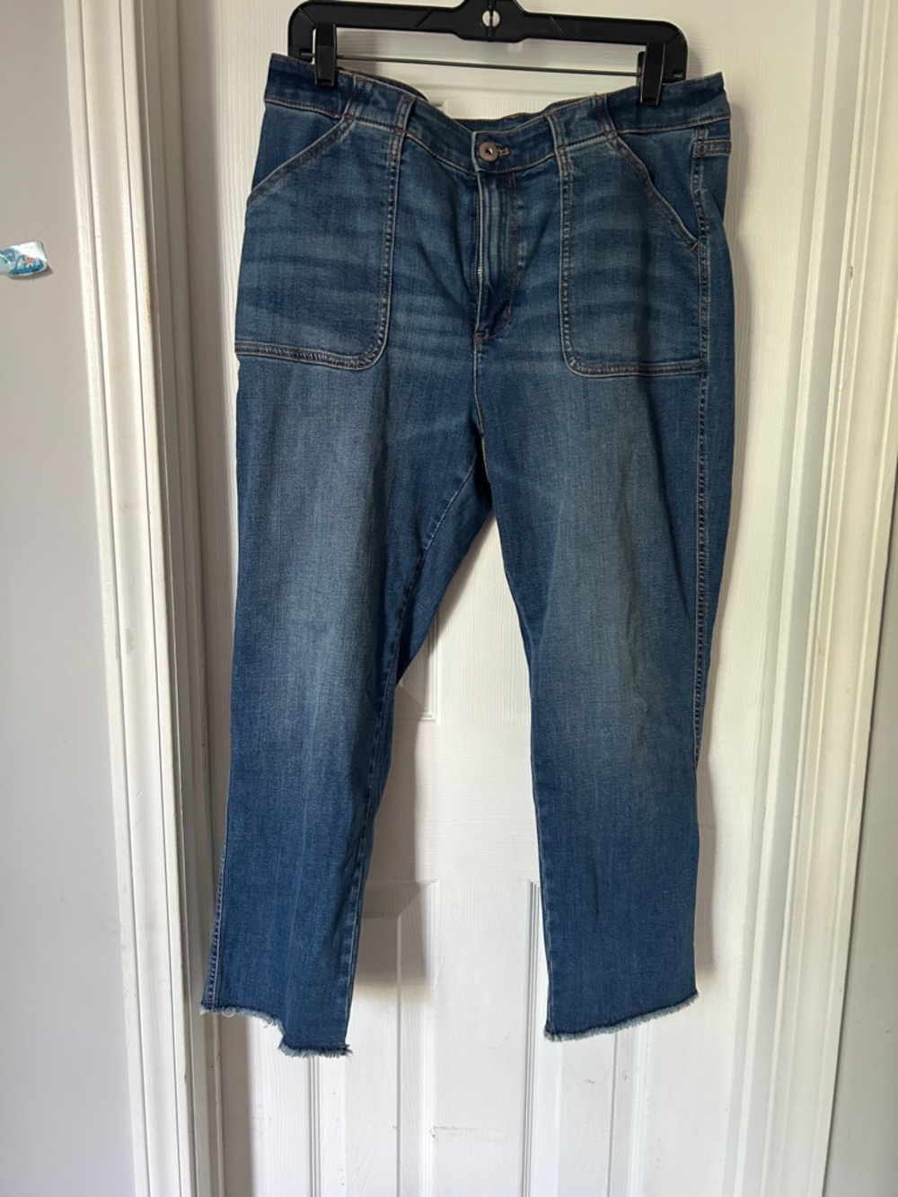 J. Jill Blue Cropped Straight-Leg Jeans